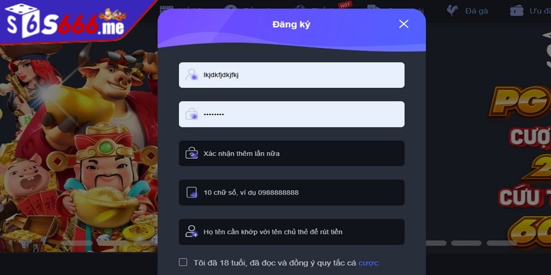 Chỉ dẫn tạo lập tài khoản chơi game S66 đơn giản 